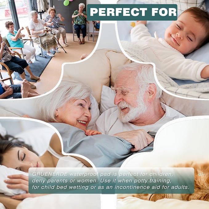 Waterproof Washable Seat Protector Pads Non-Slip Incontinence Chair Pads Resuable Pee Pads for Wheelchair Senior Adults Kids Stay Well in Place 22"X21" Gray 2Pcs