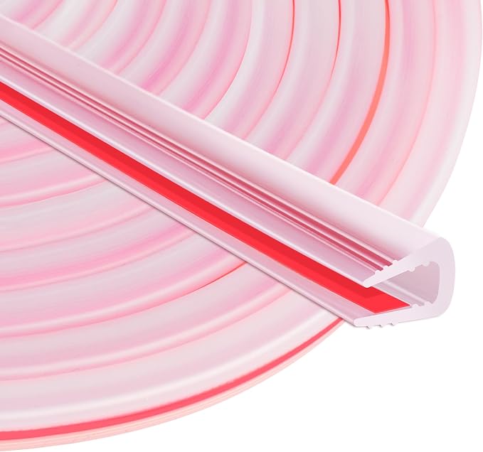 ToLanbbt Rubber Edge Trim U Channel, 1/16" Self Adhesive Sheet Metal Edge Guard Protector, EPDM Seal Strip for Car Doors, Steel Plates, Glass, Hatches, Table Corners, Fit 1/16"(1.6mm), 20Ft, Clear