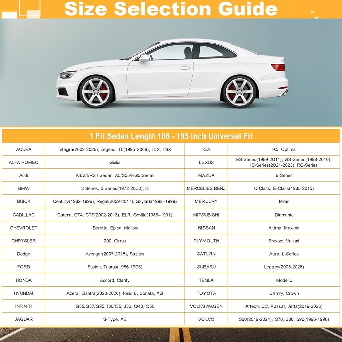 GUNHYI 16 Layers Car Cover Waterproof All Weather, Heavy Duty Outdoor Car Cover Universal Fit Sedan Honda Accord, Lexus ES350, Audi A6, Buick Lacrosse, Cadillac CT5, Tesla Model S, Volvo S90 etc.