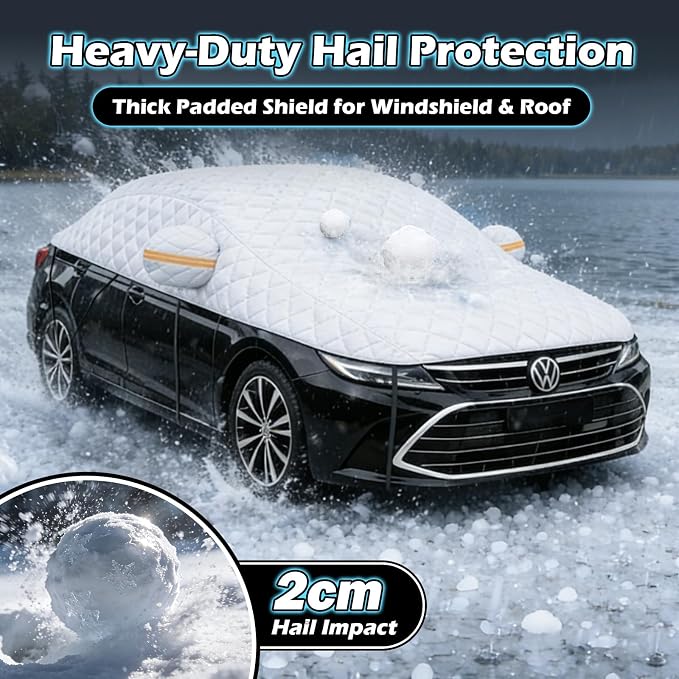 Hail Protector Car Cover SUV, Multi-Layer Cotton Padded Construction, Extra-Thick Top Half Car Cover for Hail Protection, Fits SUV L