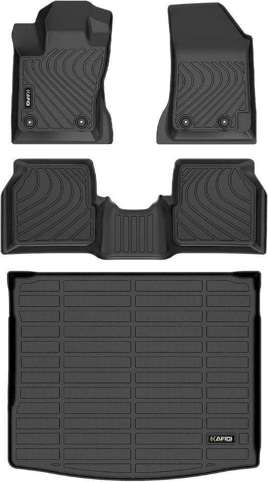 HAFIDI® Floor Mats & Cargo Liner Set Fit for 2017-2026 Jeep Compass All Weather Protection TPE Anti-Slip Automotive Full Set Floor Liners Custom Accessories - Black