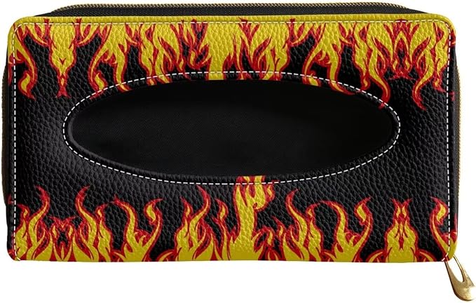Flame Leather Tissue Holder Car Mask Holder Car Sun Visor Napkin Holder Luxury PU Leather Easy to Install Clean