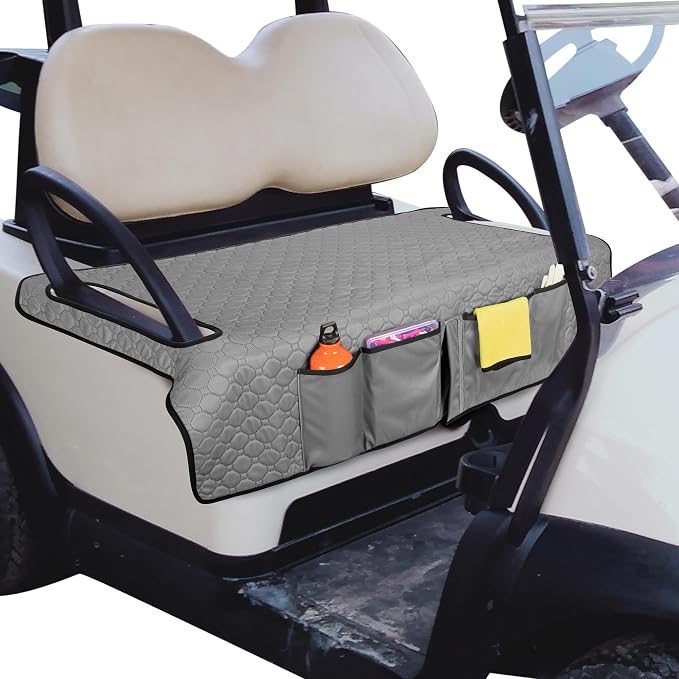 PGmoon Golf Cart Seat Covers with 4 Front Pockets & Nonskid Bottom