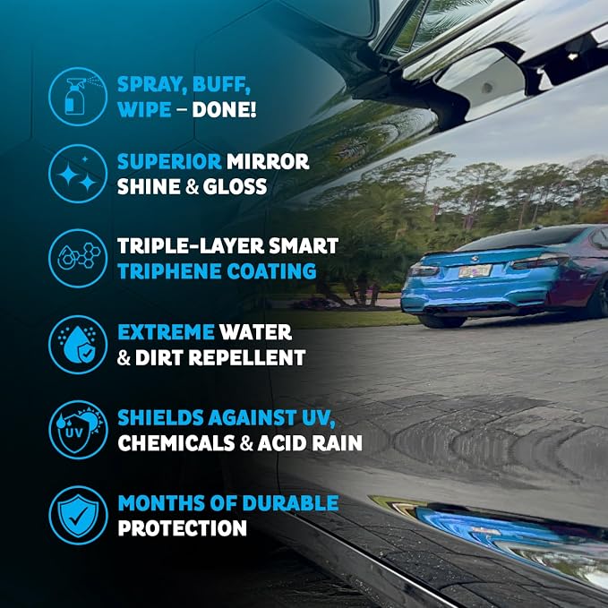 MAXL MAXLONE™ Car Spray with Triphene® All Purpose Waterless Detailer 3 Kit | Quick Spray & Wipe, Clean, Shine, Protect Paint, Glass, Wheels, and Trim Without Pre-Washing (3x20oz + 6 Micro Fiber Cloths)