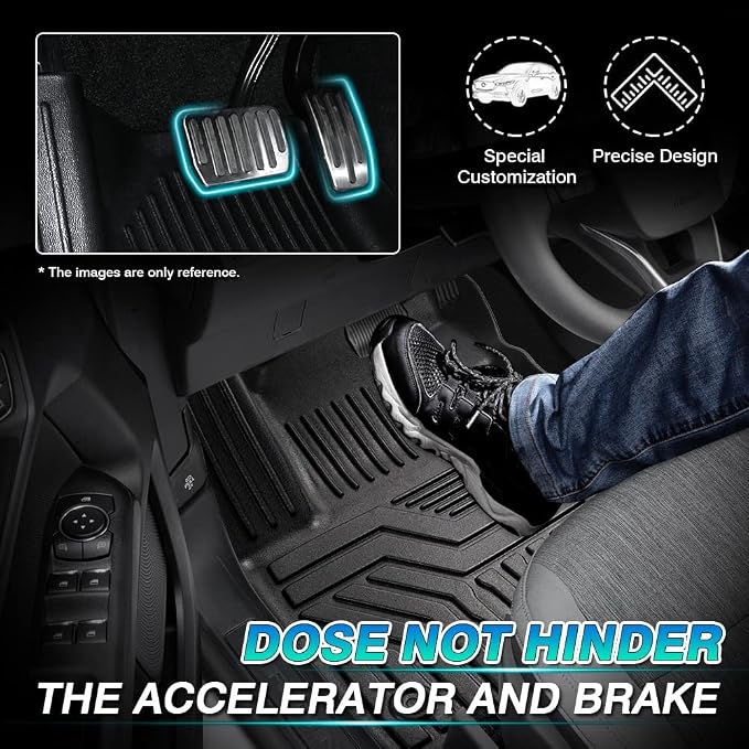 T TGBROS Floor Mats Compatible with 2007–2014 Chevrolet Tahoe/GMC Yukon/Cadillac Escalade – All Weather TPE Floor Liners, Custom Fit for Front & 2nd Row 3PCS Set, Black