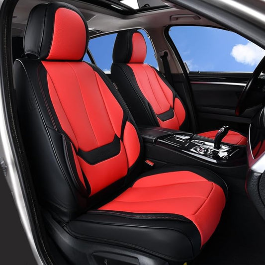 Coverado Car Seat Covers, Seat Covers for Cars, Waterproof Leather Auto Seat Protectors, Leather Car Seat Cushion, Car Interiors Accessories Universal Fit for Most Cars