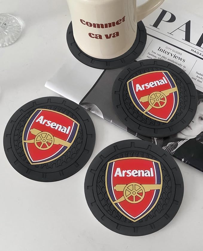 Cup Holder Insert Coaster for Arsenal UEFA UCL Fans,Anti Slip Car Cup Coaster Interior Accessories