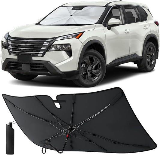 EcoNour Windshield Sunshade for Nissan Rogue 2021-2026 | Front Windshield Sun Shade & Window Tint UV Heat Protector | Foldable Reflective Car Sun Visor Cover Interior Protection Accessories