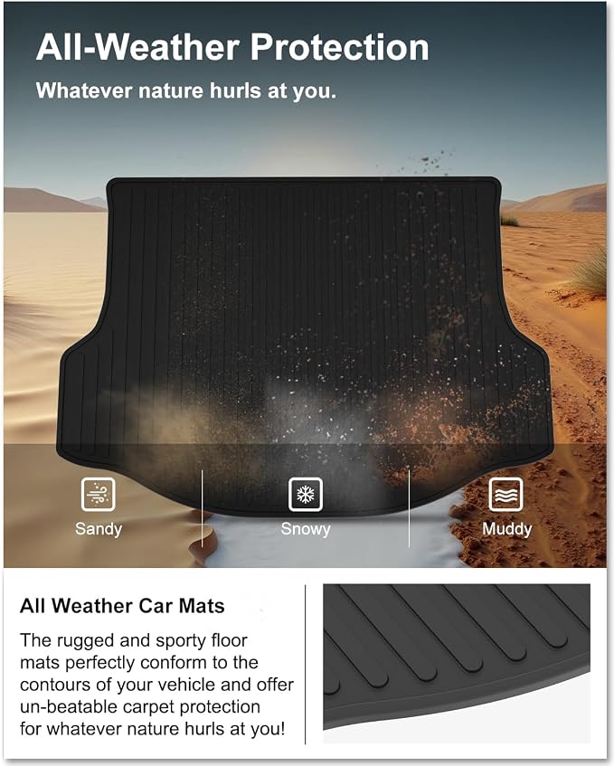 Kiwi Master Cargo Mat for 2013-2018 Toyota RAV4 (Non-Hybrid) | OEM Replacement PT908-42135, Custom Fit All Weather Rear Cargo Liner, Heavy Duty TPE Tray Trunk Mat, Black