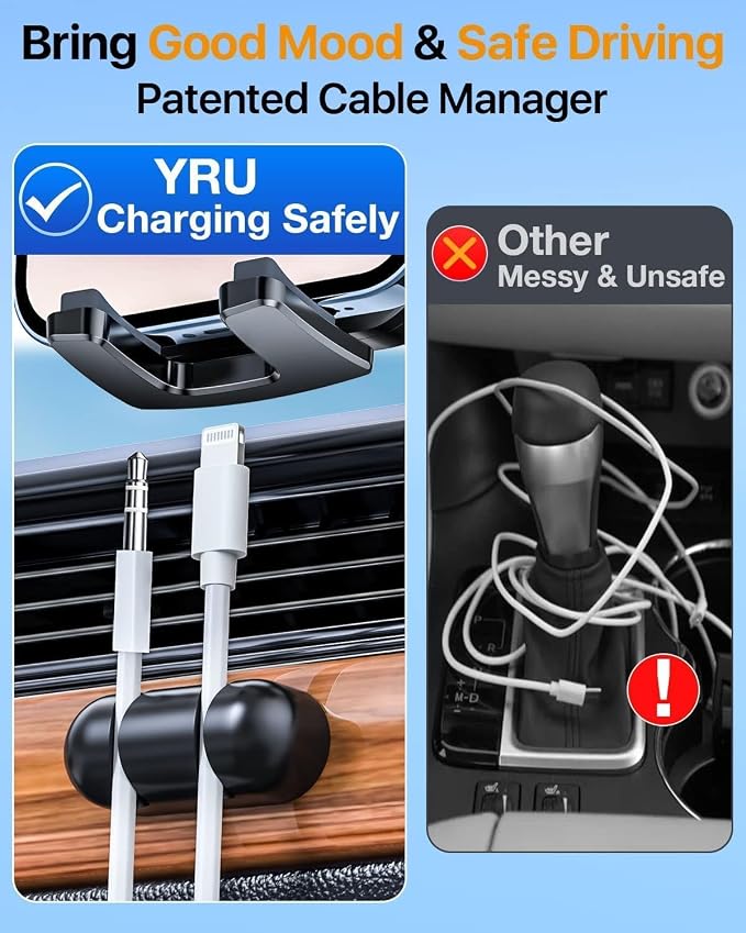 YRU True Military-Grade [360° Rotation Suction] 2026 Ultimate Car Phone Holder Mount【90+LBS Safest Strongest & Patent Certs】 Dash Windshield for iPhone 17 16 Pro Max Speakerphones, Royal Blue