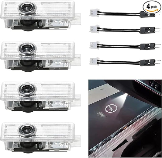4 Pieces Car Door Lights Logo for Mini Cooper R55 R56 R57 R58 R59 R60 R61 F54 F55 F56 F57 Puddle Lights Logo Projector Courtesy LED Ghost Shadow Light Projector Lamps (New White)
