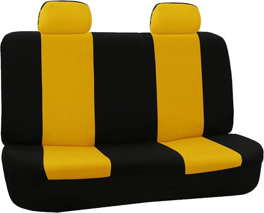 FH Group Car Seat Cover for Back Seat Cloth-Universal Fit Rear Seat Covers for Cars with Solid Bench,Car Seat Protector for Dogs and Kids,Car Interior Accessories for SUV, Sedan and Van Yellow