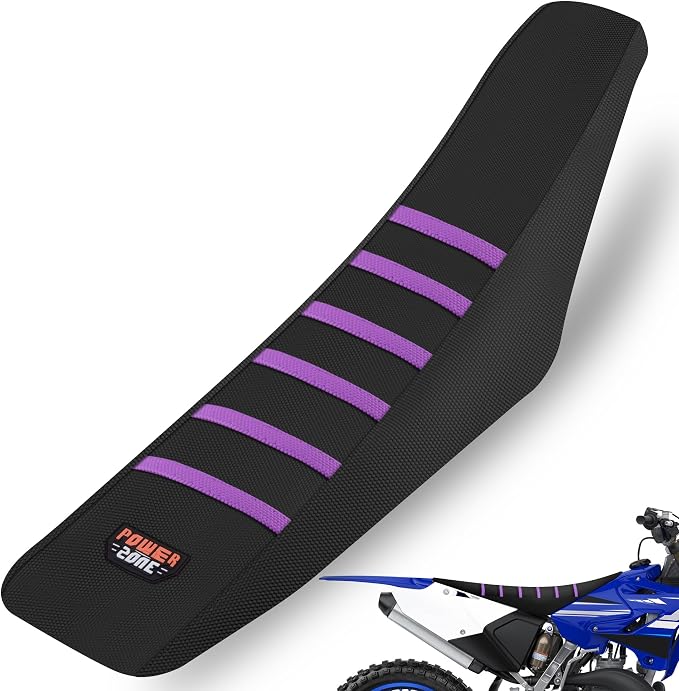 Universial Dirt Bike Seat Cover - Soft Ribbed Rubber Seat Covers for Motorcross Enduro (Purple)