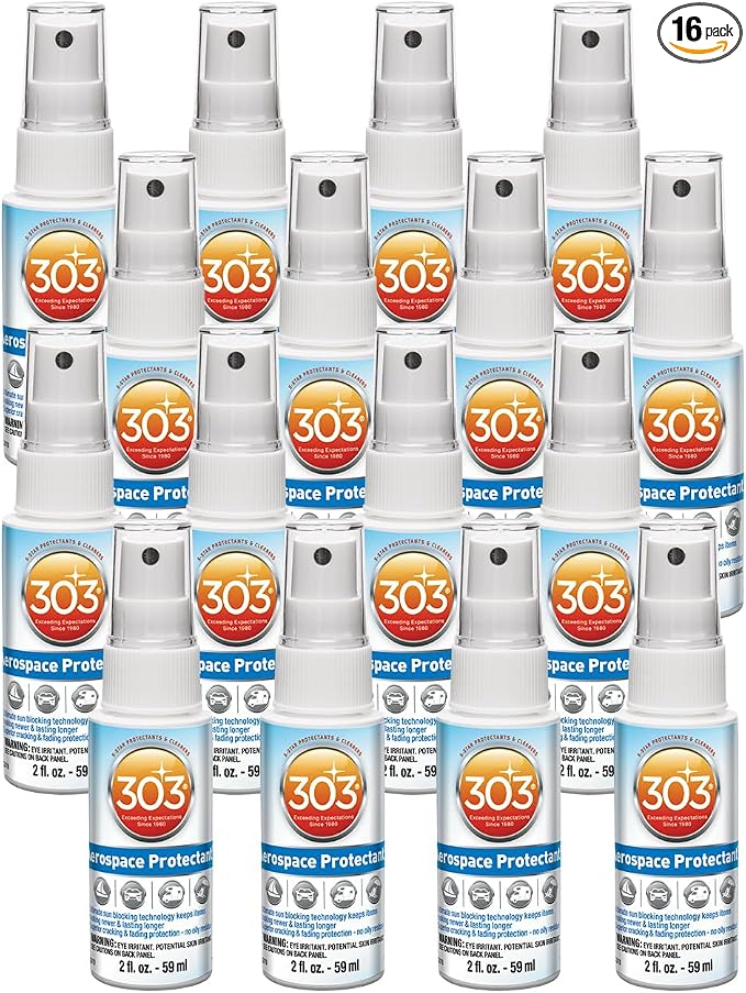 303 Products Aerospace Protectant – UV Protection – Repels Dust, Dirt, & Staining – Smooth Matte Finish – Restores Like-New Appearance – 2 Fl. Oz. (30302-16PK)