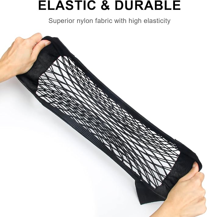 4PCS Universal Car Pouch Mesh Ceiling Netting Storage Black | Elastic Trunk Organize Bag, Auto Wall Sticker Net Pocket, Load Cargo Mesh Storages Holder
