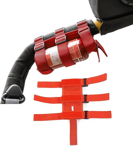Voodonala Adjustable Roll Bar Fire Extinguisher Mount Holder 3 lb for Jeep Wrangler Unlimited CJ YJ LJ TJ JK JKU JL JLU 4XE,Red