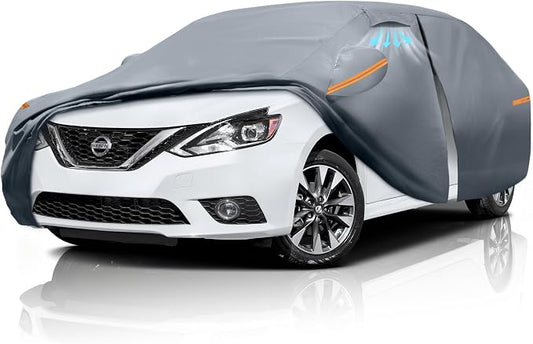 Waterproof Nissan Sentra(2000-2026) Car Cover with Breathable Vents, [Upgrade] Premium Covers with Cotton Liner and Zipper Door,Sun Rain Snow Dust Uv Protection.(Gift with Towel)