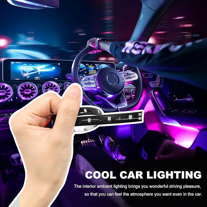 Wevdn 6 PCS 15 LED Strip Underbody Light, DC 12V 1Ft Flexible Underglow Car LED Light Strip with 6 Inch Wire, Waterproof LED Interior Exterior Decoration for Car Truck Motorcycle (Colorful)
