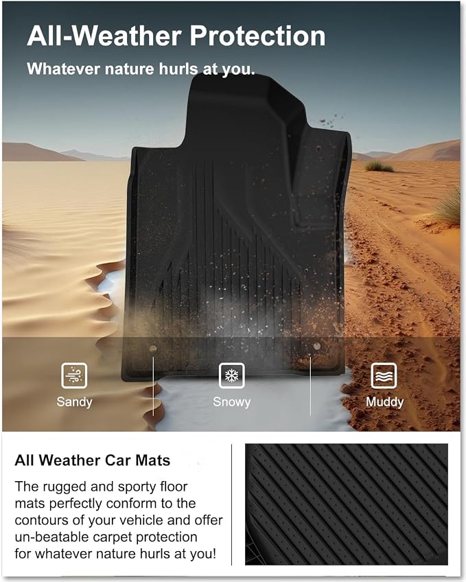 Kiwi Master Floor Mats & Cargo Mat for 2014-2023 Jeep Cherokee | OEM Replacement 82214855, Custom Fit All Weather Car Mats, Heavy Duty TPE Floor Liners, Front Rear Tray Trunk Mat Set, Black