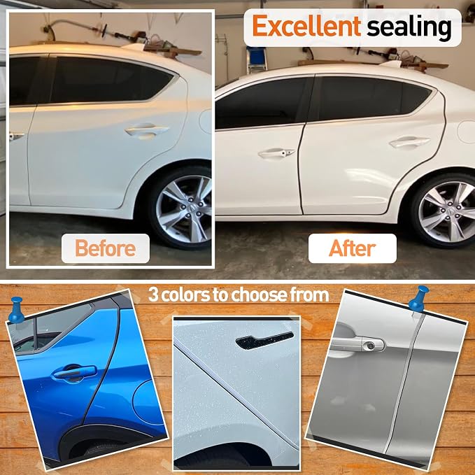 Car Door Edge Guards, 16.4Ft(5m) Car Door Protector Edge Guards Rubber Seal, Doors Edge Trim U Shape Edge Guards for Cars Trucks Suvs (Gray)