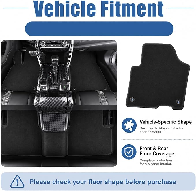 GXARTS Waterproof Car Floor Mats Carpet Durable Anti-Slip Fit for Ford F-150 2015 2016 2017 2018 2019 2020 | All-Weather Automotive Floor Mat Liner Front+Rear Set Full