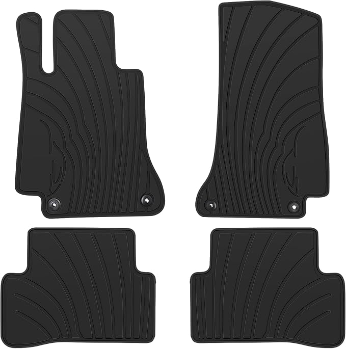 Floor Mats Custom Fit for Mercedes-Benz C Class Sedan 2015-2021 C180 C200 C250 C300 C350(e) C400 C43 AMG C450 C63 W205 Rubber Full Black Auto Floor Mats All Weather Heavy Duty