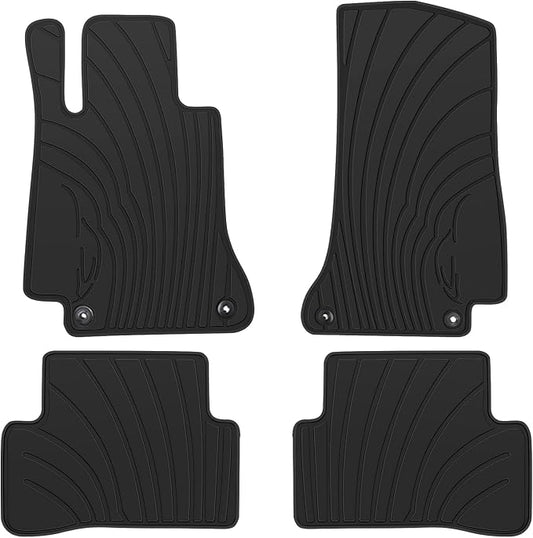 Floor Mats Custom Fit for Mercedes-Benz C Class Sedan 2015-2021 C180 C200 C250 C300 C350(e) C400 C43 AMG C450 C63 W205 Rubber Full Black Auto Floor Mats All Weather Heavy Duty