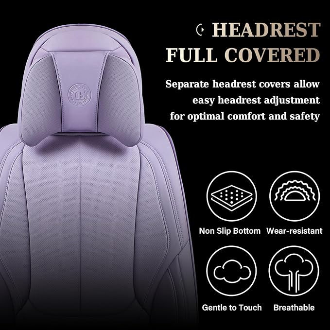 Coverado Car Seat Covers, Seat Covers for Cars, Waterproof Leather Auto Seat Protectors, Leather Car Seat Cushion, Car Interiors Accessories Universal Fit for Most Cars