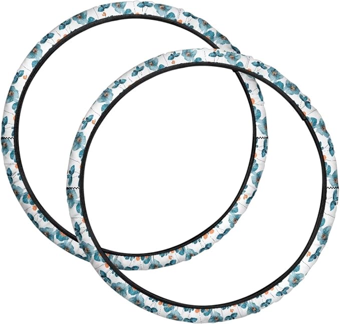 Floral Wheelchair Wheel Covers 2 Pack Wheelchair Accessories Tyre Covers to Protect Floors Carpets