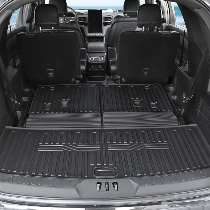 Floor Mats for Ford Explorer 6-Seater 2020-2026, All Weather Floor Mats Trunk Cargo Liner with Backrest Protectors Accessories, Full Coverage Set