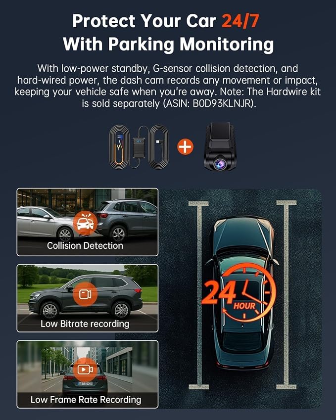 4K+1080P Dash Cam Front and Rear, Built-in WiFi GPS, 32GB SD Card Included | 2.0" IPS Screen, App Controls, Night Vision, 170° Wide Angle, G-Sensor Lock, Loop Recording, 24H Parking Mode, Quick Install