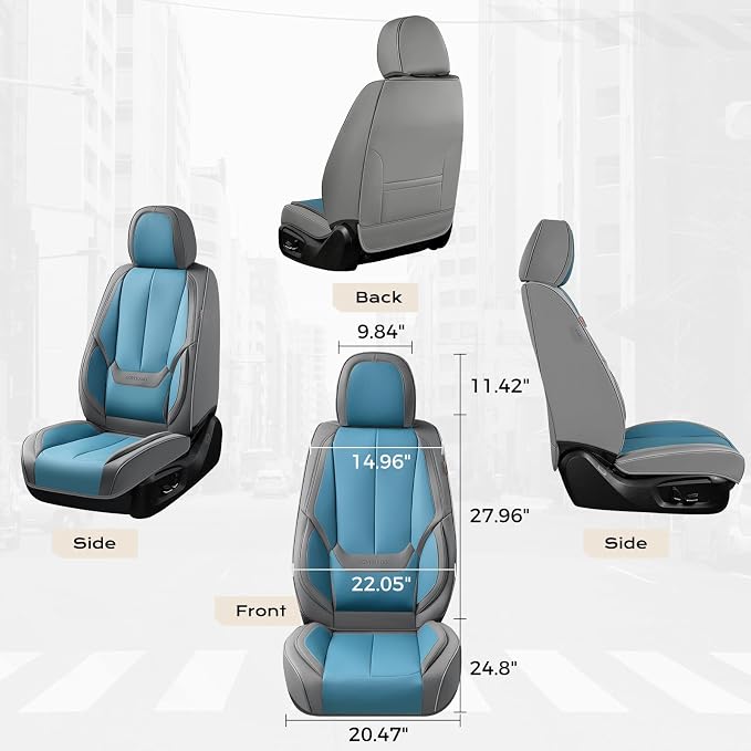 Coverado Car Seat Covers, Seat Covers for Cars, Waterproof Leather Auto Seat Protectors, Leather Car Seat Cushion, Car Interiors Accessories Universal Fit for Most Cars