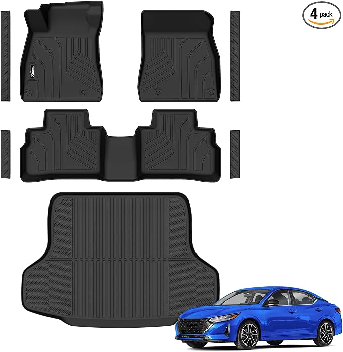 Floor Mats for 2020-2025 Nissan Sentra with Cargo Liner All Weather TPE Protection Floor Liners Full Set with Trunk Mat for 2025 Nissan Sentra Accessories