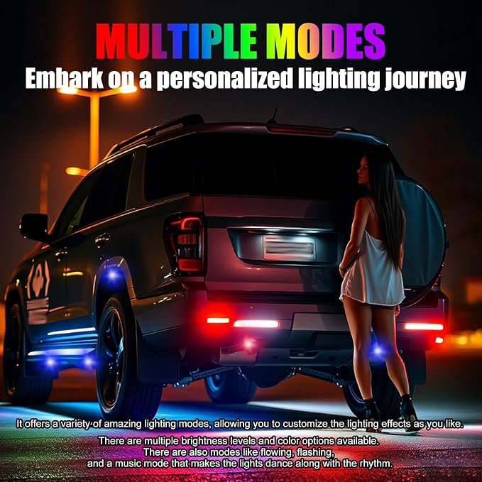 Rock Lights for Trucks, 36LED Full Angle RGB Led Rock Lights with APP/RF Control Flashing Music Mode, Multicolor Waterproof Underglow Led Lights Exterior Wheel Light for Truck UTV ATV Jeep SUV (8PCS)