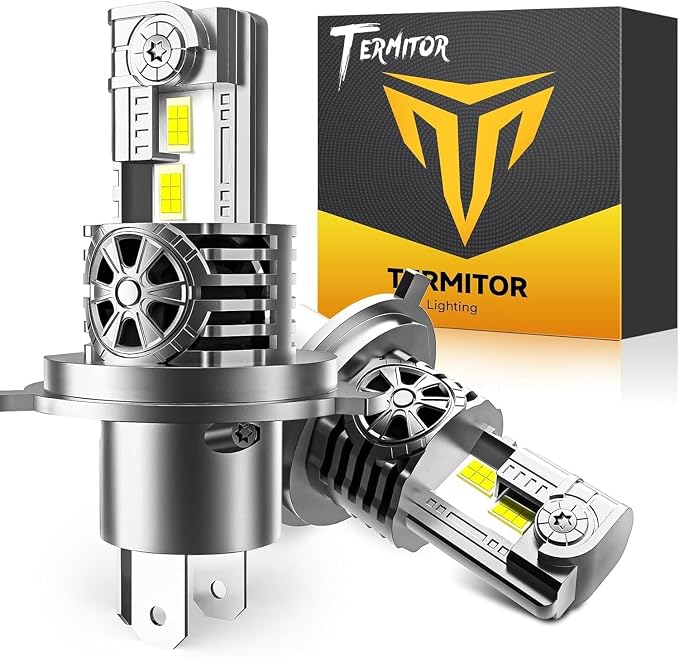 Termitor High Performance H4/9003 Fog Light Bulb for Off-Road | 70,000LM Brightness, 6500K Bright White Light, DIY Easy Install, 85K+ Hrs, IP68, OE Sizing, Pair Pack