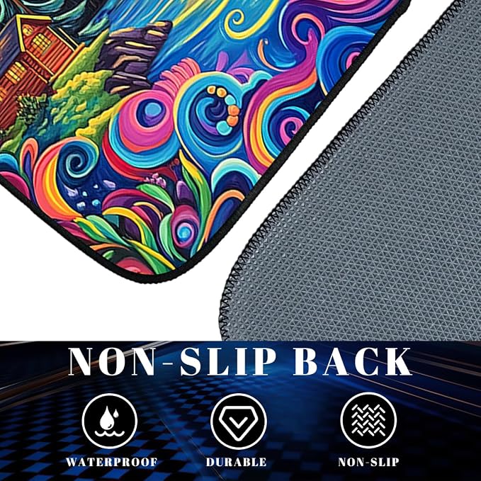 Abstract Car Floor Mats Set of 4 Colorful Sky Pine Tree Mountain Sun Set Automotive Car Floor Carpets Non-Slip Auto Car Accessories Universal Fit for Car SUV Truck Van