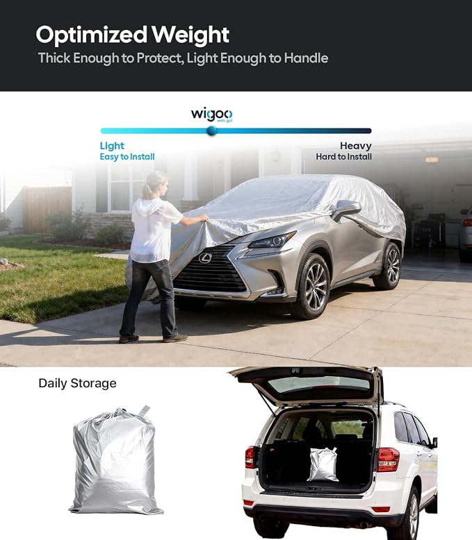Wigoo Lexus NX200t NX250 NX300 NX350 NX450h Car Cover 2014-2026, Custom Fit SUV Cover, Waterproof All-Weather Outdoor Protection, UV Rain Snow Dust Protection, Paint-Safe Lining, Door Zipper
