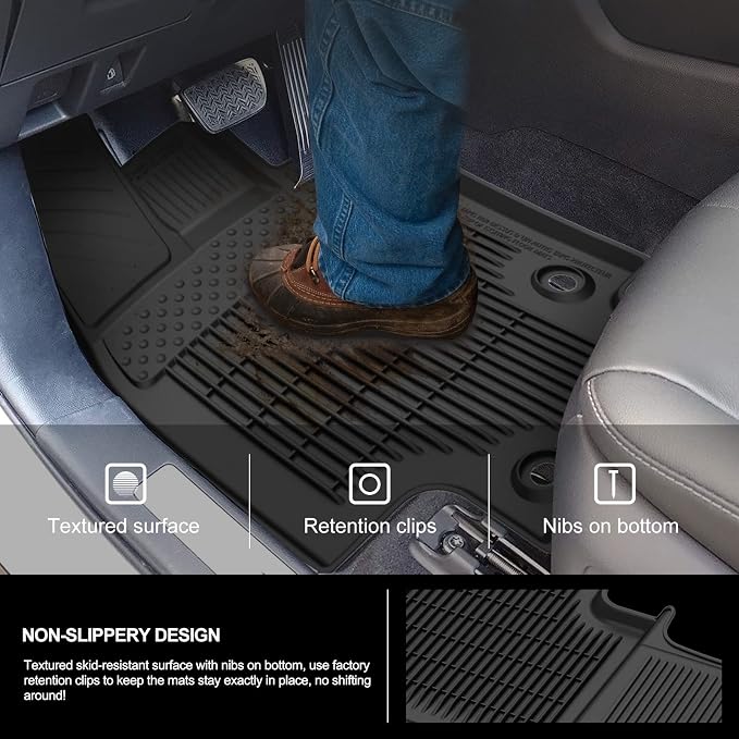 Kiwi Master Floor Mats for 2020-2026 Toyota Highlander | Custom Fit All Weather Car Mats, Heavy Duty TPE Floor Liners, Front & Rear 2 Row Set, Black