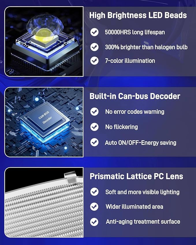 No Fade Car Door LED Colorful Lights Car Welcome Multicolor Puddle Lights Compatible with Toyota
