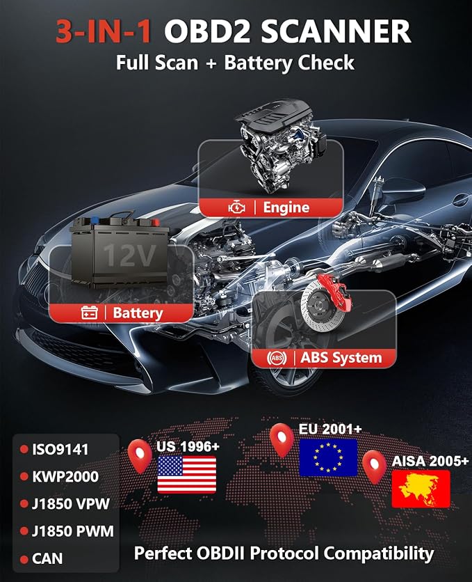 Autel OBD2 Scanner AutoLink AL549, Car Check Engine Code Reader with ABS, Car Battery Tester & Alternator Tester, Plug and Play, Upgrade Ver. of AL519 AL319 AL329 ML519 OBDII CAN Diagnostic Scan Tool
