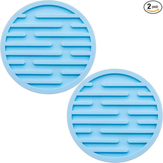 2 Pack Silicone Car Cup Holder Coaster – 2.75 Inch Anti-Slip Drink Coaster, Perfect for Coffee & Beverages – Cute Car Interior Decor for Women & Girls (Blue)