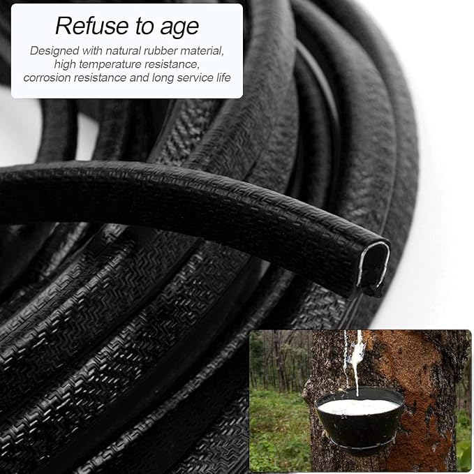 Car Door Edge Guards, 32Ft Universal Rubber Seal Protector U Shape Edge Trim Car Door Edge Protection for Most Car, Aluminum Boat Edge Guards (Black/32FT) | Universal fit, most cars/SUVs/trucks, rubber seal, press-on channel, no glue, check thick strip...