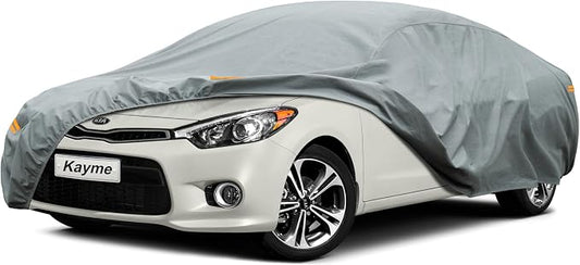 Kayme Heavy Duty Car Cover Custom Fit Kia Forte Koup (2013-2016) Waterproof All Weather for Automobiles, Full Exterior Covers Sun Rain UV Protection.（Deliver About 3-10 Days）