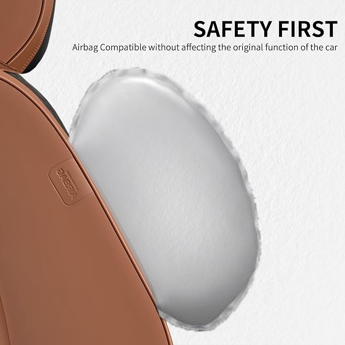 FLORICH Seat Covers, Front Seat Covers 2 PCs, Automotive Seat Cover for Cars, Luxury Leather Universal Seat Cover Accessories Fit for Most Cars SUV Truck Sedans(Brown)