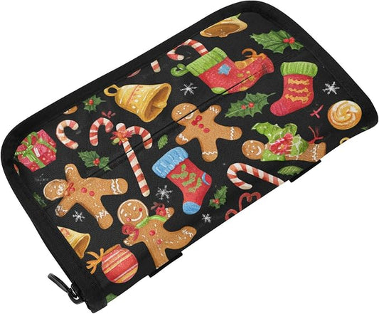 Christmas Gingerbread Men Candy Brown Car Tissue Holder Durable Napkin Holder Hanging Tissue Holders Case Car Tissues Bag for Sun Visor Seat Back Universal Auto