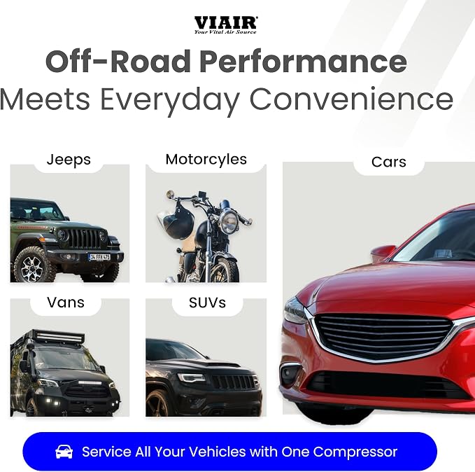 VIAIR Digital EVC88P7 - Portable Air Compressor Tire Inflator for Car, Truck, SUV & RV | Preset Automatic Shut Off Feature | 7-Way Trailer Connector Plug