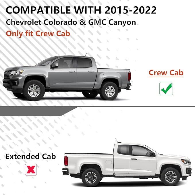 KARPAL Floor Mats for 2015-2022 Chevy Colorado/GMC Canyon Crew Cab, All-Weather TPE Custom Fit Floor Liners Cargo Liner Car Accessories
