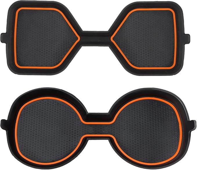 Auovo 3D Cup Holder Inserts for Toyota RAV4 Accessories 2025 2024 2023 2022 2021 2020 2019 Silicone Center Console Cup Holder Coaster Liner Mat Pad Interior Trims (Orange, 2pcs kit)