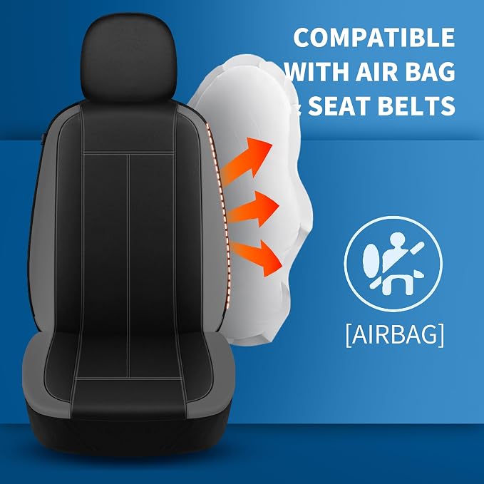 HChengkikz Full Set Neoprene Waterproof Car Seat Covers, Seat Protectors | Water Resistant Seat Protectors, Airbag Compatible, Universal Fit for Sedans, SUVs, Trucks, Vans