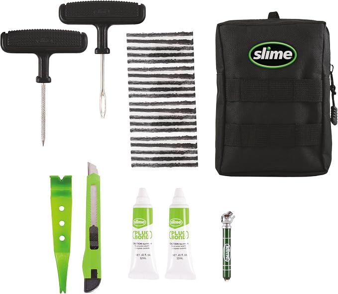 Slime Rugged Tire Plug Kit 20504 Quick & Easy Repair for Flat Tire Puncture, Ideal for ATVs, wheelbarrows, Lawn mowers and Other tubeless Off-Road Tires, 28-piece kit